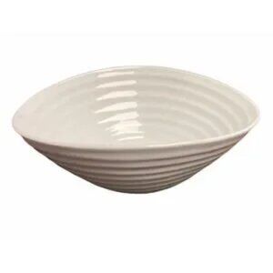 Portmerion Cereal Soup bowl porcelain white set of 4 Sophie Conran Swirl NWT
